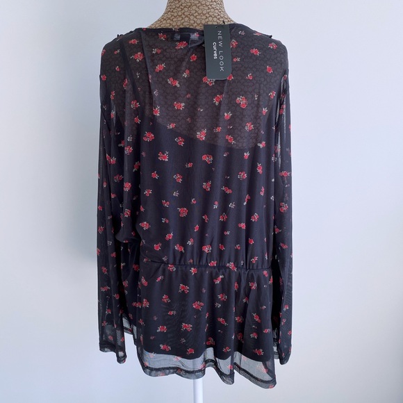 ASOS New Look Floral & Ruffle Top - Picture 3 of 3